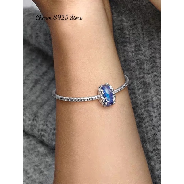 Charm pan glass galaxy ốp ngôi sao bạc s925 cao cấp
