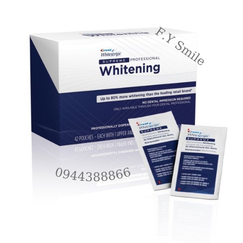 Miếng dán trắng răng Crest 3D White Supreme Bright - loại bỏ nhanh vết ố vàng lâu năm