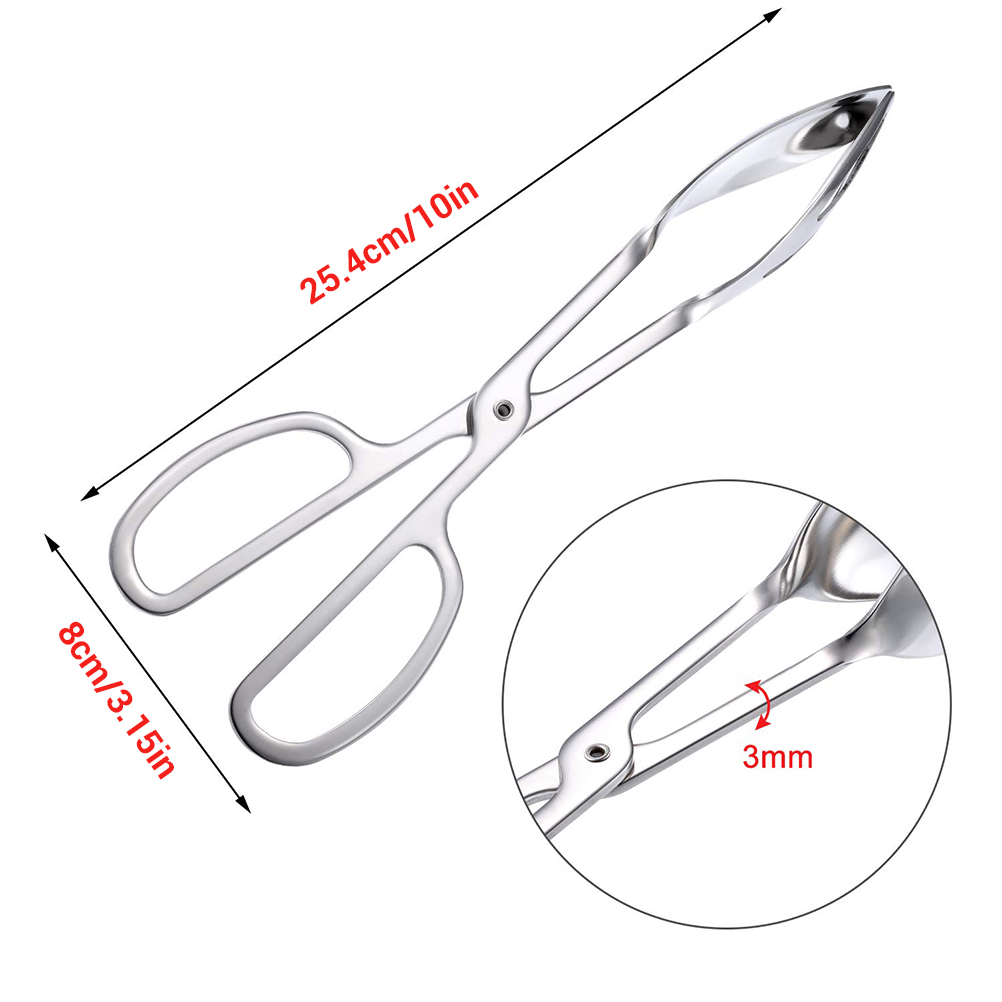 2PCS Stainless Steel Buffet Tongs Kitchen Tongs Food Serving Tongs