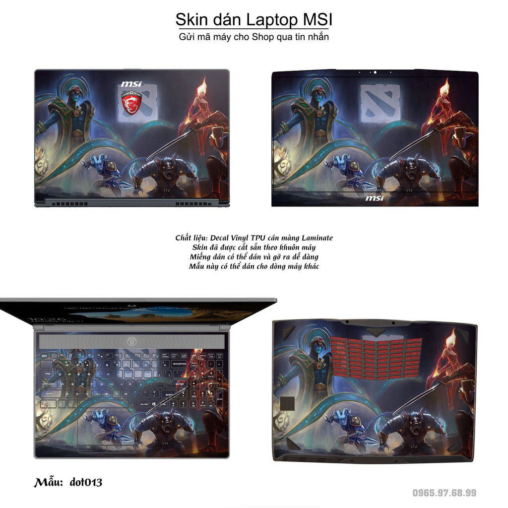 Skin dán Laptop MSI in hình Dota 2 nhiều mẫu 3 (inbox mã máy cho Shop)