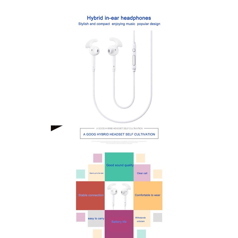 Tai Nghe Nhét Tai Có Micro Jack 3.5mm Phong Cách Thể Thao Chất Lượng Cao Cho samsung s6 s7 Ep-eg920