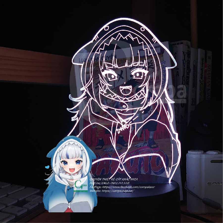Đèn Ngủ Virtual YouTuber Gawr Gura Type 02 AVYT0502 16 MÀU TÙY CHỈNH COMPASHOP