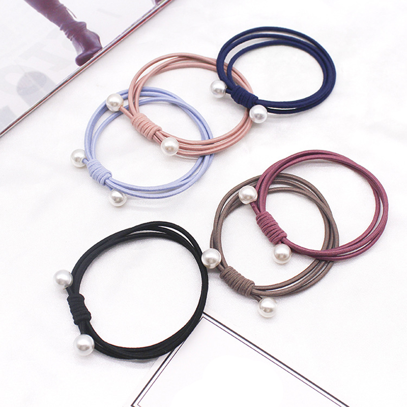 1 Dây Buộc Tóc Đính Ngọc Trai Đơn Giản