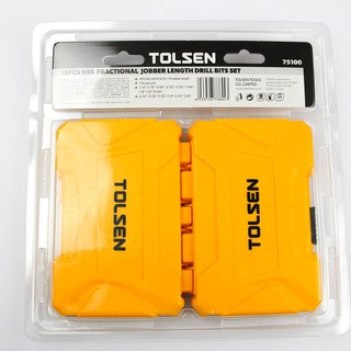 BỘ 15 CÂY KHOAN SẮT HSS M2 TOLSEN 75100