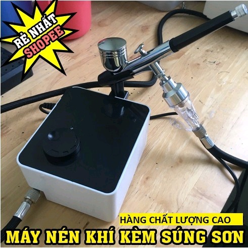 Máy phun màu, phun sơn cao cấp Airbrush mini kèm súng phun sơn HD130