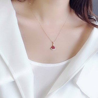 Vòng cổ Mặt Hình Cánh Quạt Đính Đá Lấp Lánh Sang Trọng Chống Gỉ Sét Không Dị Ứng