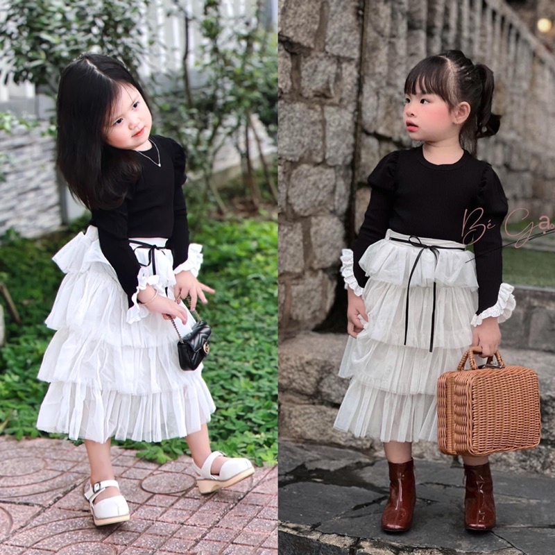 Set váy thu đông cho bé gái hàng thiết kế cao cấp, Set đầm công chúa, tiểu thư sang chảnh