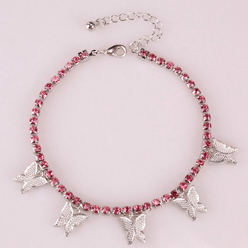 Tmdbyx BUTTERFLY BUTTERFLY Lắc Chân Phối Mặt Hình Bướm Đính Đá Lấp Lánh