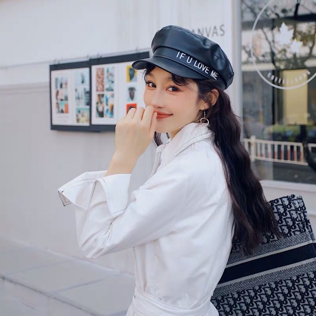 Mũ nồi da if u love me nón nồi beret newboys