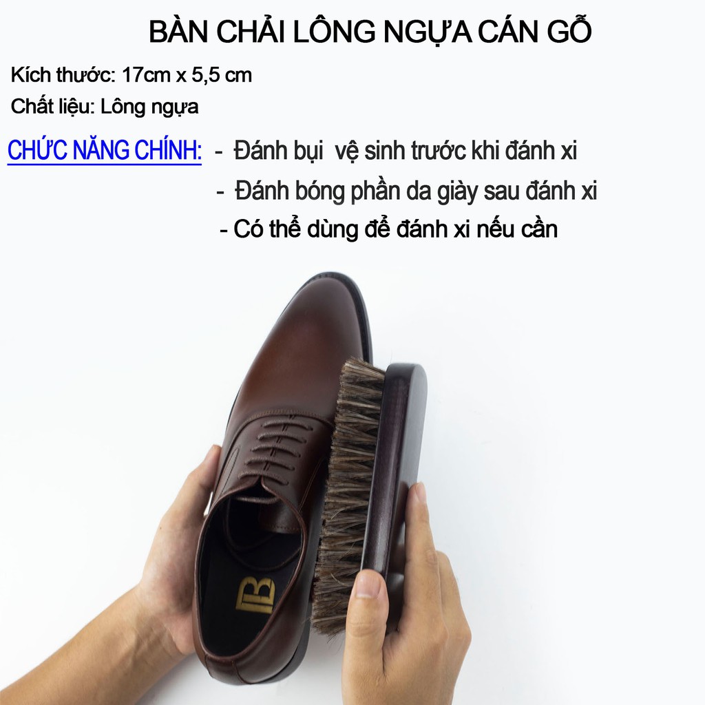 Bàn chài đánh giày lông heo 2 đầu P141- đánh xi, vệ sinh góc cạnh giày