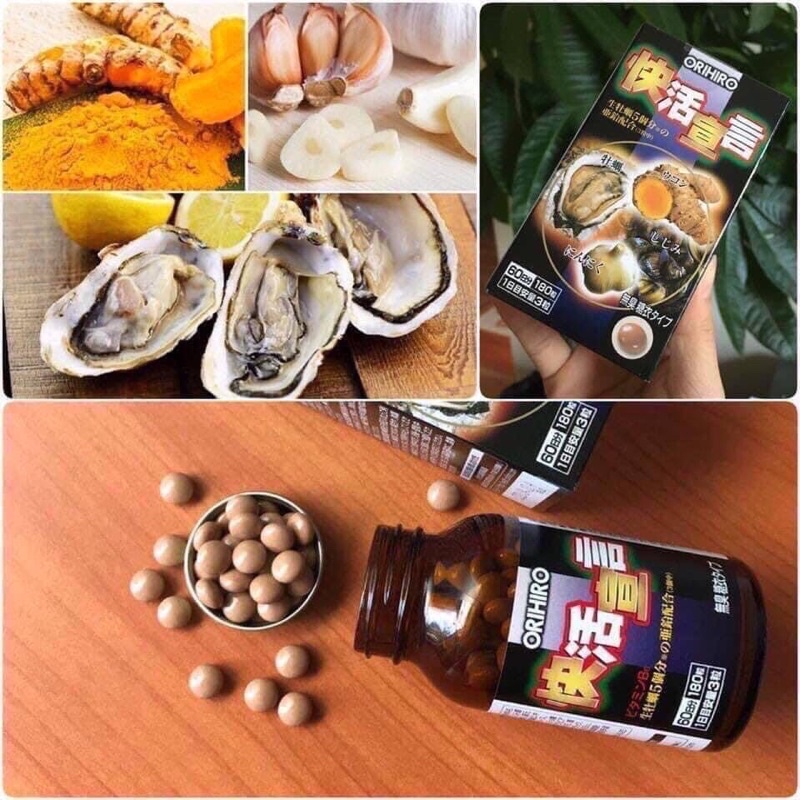 Viên uống Orihiro Vitality 180 viên Bổ sung Hàu Nhật Tươi Tỏi Nghệ Orihiro