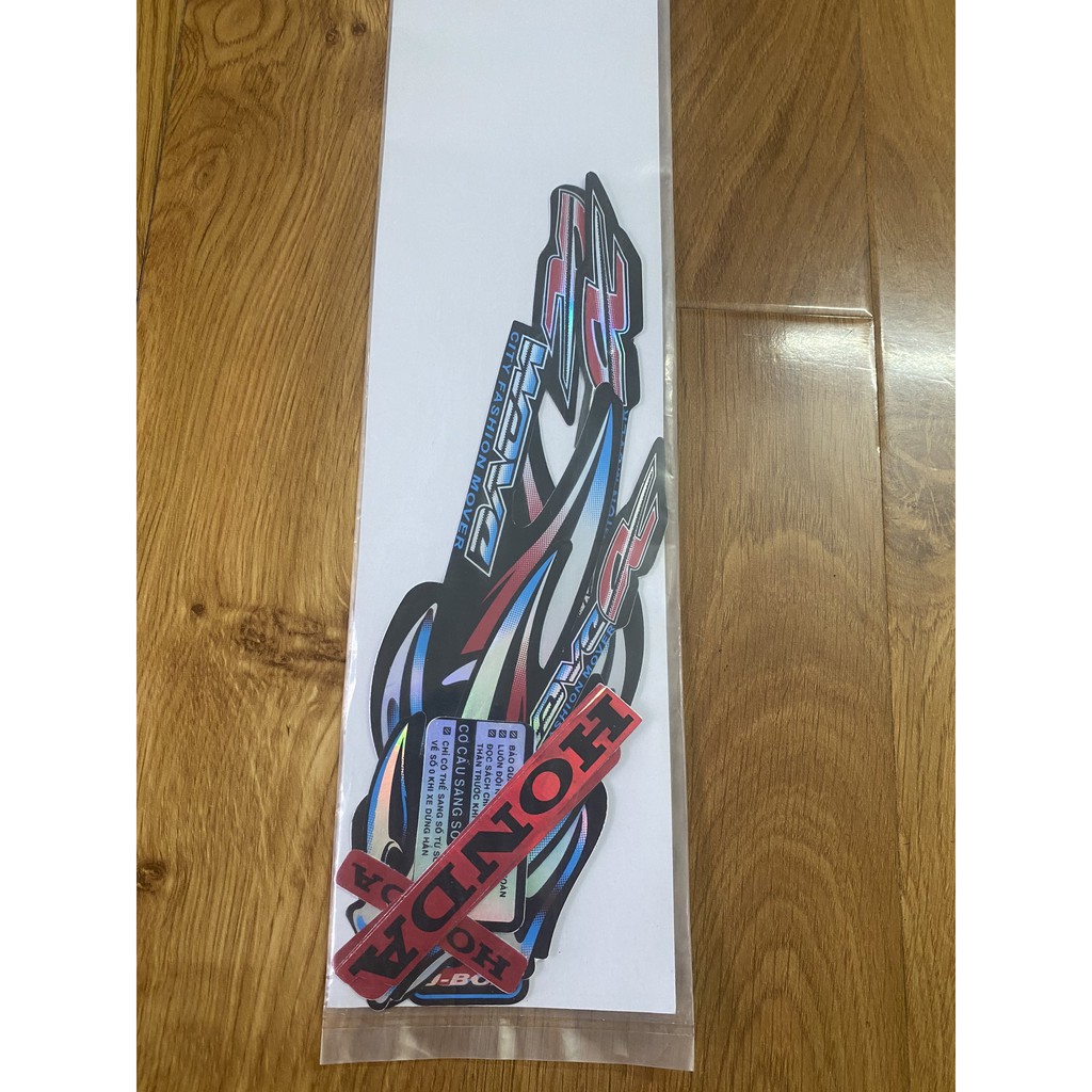 Trọn bộ tem rời dán xe máy 3 lớp Honda Wave alpha 2006 xương cá