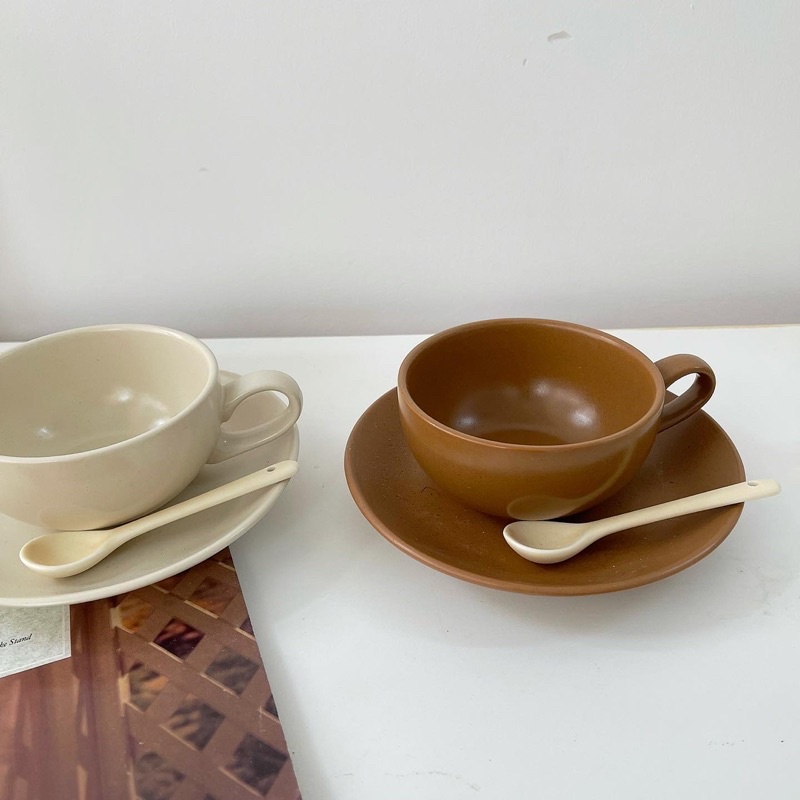 Set tách + đĩa uống Capuchino