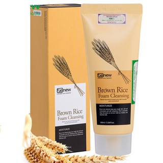 Hàng chính hãng- sữa rửa mặt gạo benew brown rice hàn quốc 100ml/hộp dưỡng trắng da, mềm mịn