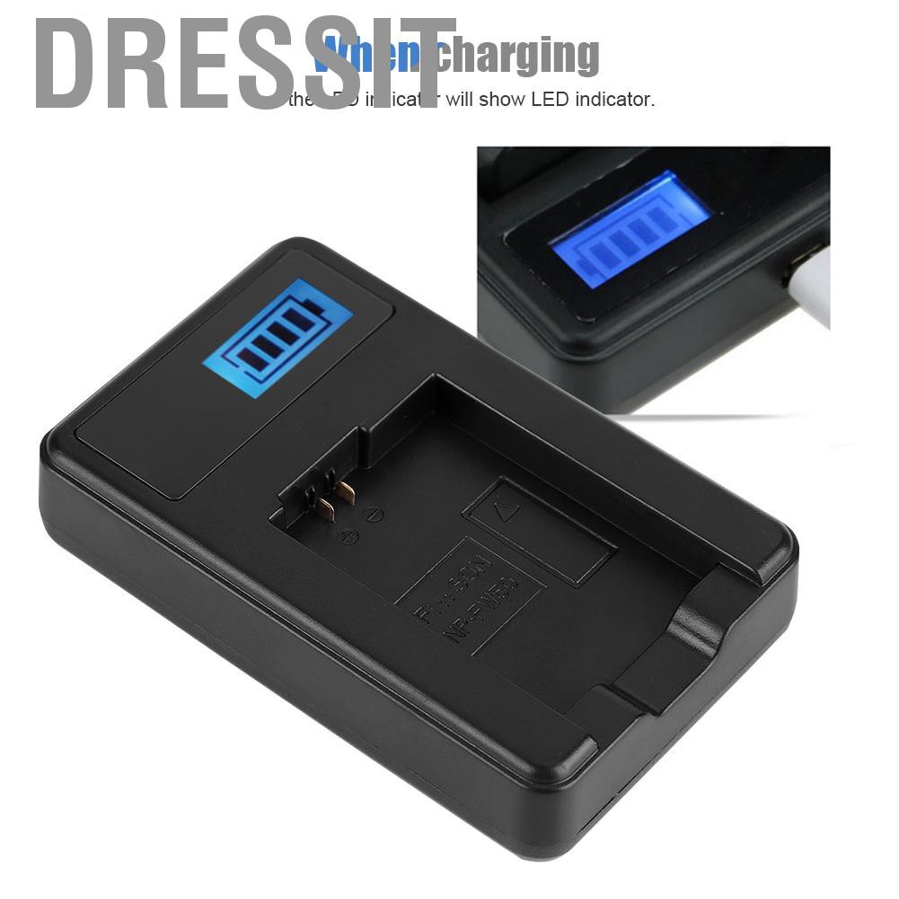 Dressit NP-FW50 Battery LCD Single Charger for Sony Alpha A6000 A6300 A6500 A7r A7