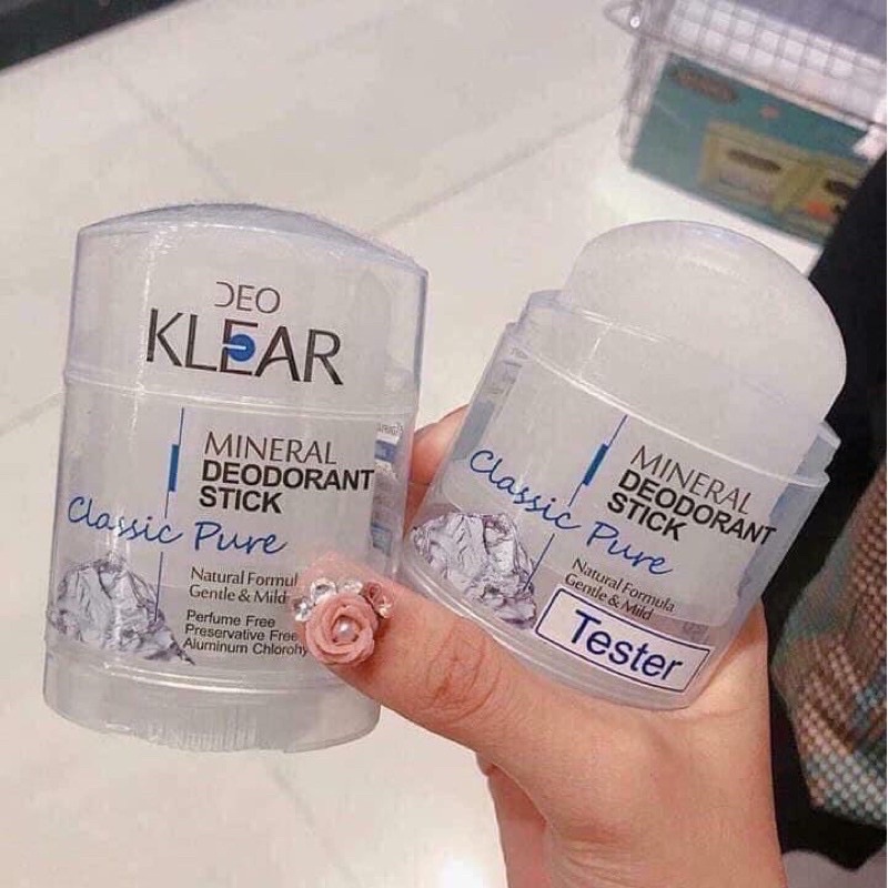 Lăn khử mùi đá khoáng Deo Klear Thái Lan 70g - Sản phẩm nguồn gốc tự nhiên