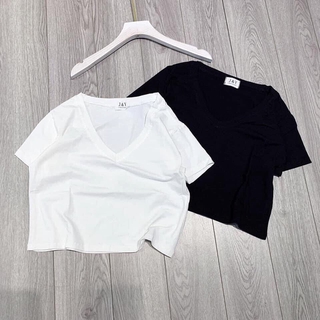 ⚡️GIÁ SỐC⚡️ Áo thun croptop cổ tim (Sỉ từ 5sp bất kỳ)