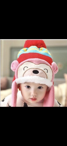 Mũ len gấu lót lông cừu cho bé
