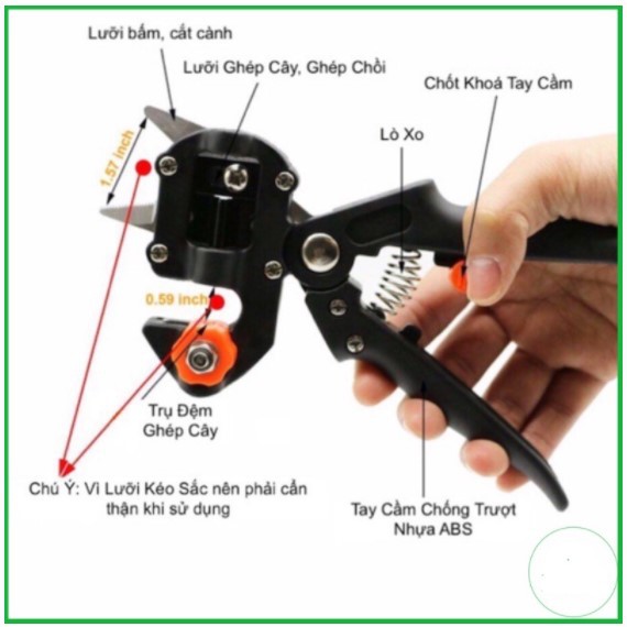 Kéo Cắt Tỉa Đa Năng Kéo Chiết Ghép Cành Cây Đa Năng Tặng kèm thêm 2 lưỡi thay thế Kéo Chiết Cành + băng cuốn tự tiêu