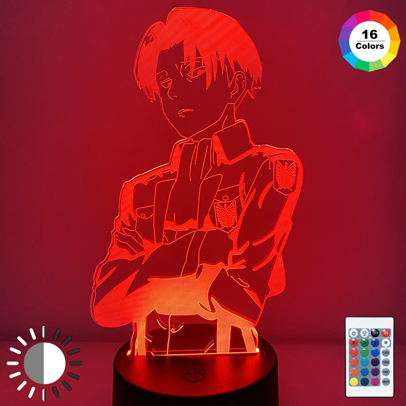 Attack on Titan for Home Room Decor Light Acrylic Table Lamp Anime Cool Kid Child Gift Captain Levi Ackerman Figure Night Light