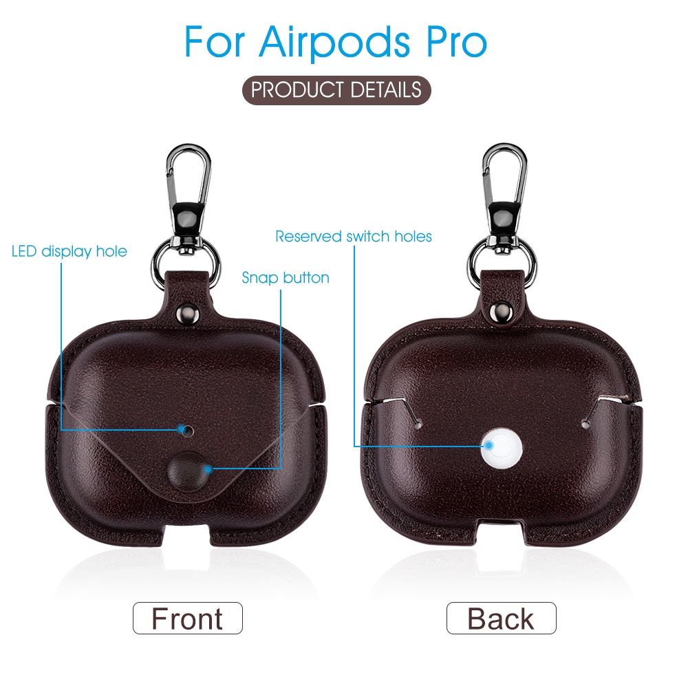 Bao Da Pu Kèm Móc Khóa Cho Tai Nghe Apple Airpods Pro