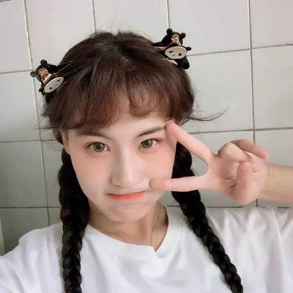 Kẹp Bắt Acetate Hoạt Hình Động Vật Phong Cách Vintage Ngọt Ngào Đơn Giản|Kẹp Tóc Hình Gấu Trúc Xinh Xắn Cho Nữ