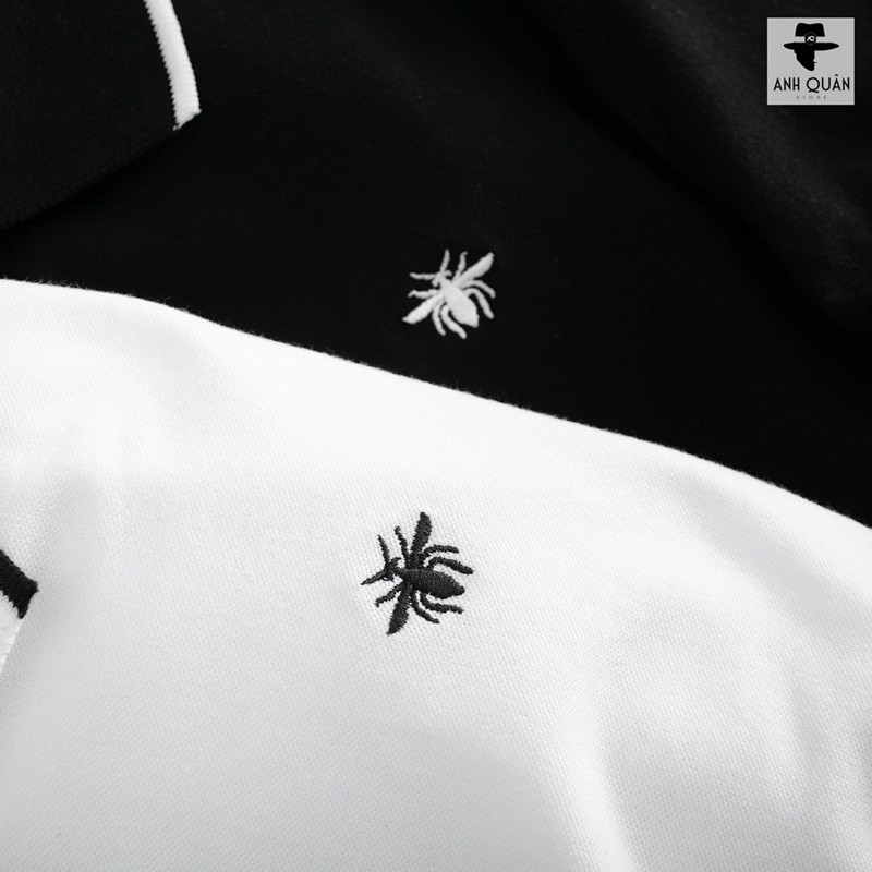 BÁN SỈ ÁO POLO THÊU ONG 2M ĐEN TRẮNG CHO NAM | BigBuy360 - bigbuy360.vn