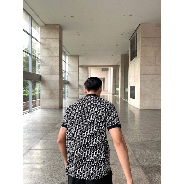 Áo nam MIKENCO Monogram Polo Black