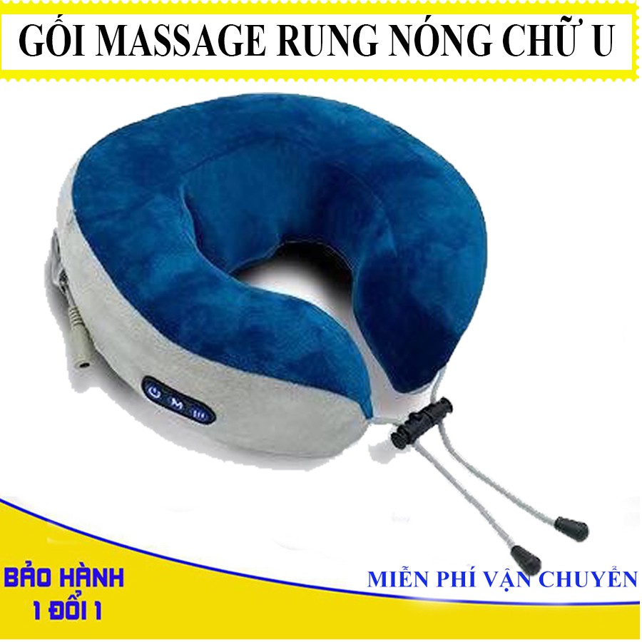 [HÀNG HÓT] Gối Massage Rung Nóng, Gối Massage Cổ Chữ U Rung, Đấm, Tỏa Nhiệt Mang Lại Cảm Giác Thoải Mái-MUA NGAY