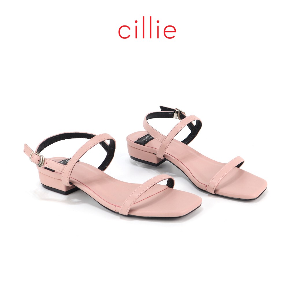 Giày sandal nữ quai ngang nữ tính màu độc lạ Cillie cao 2cm 1002