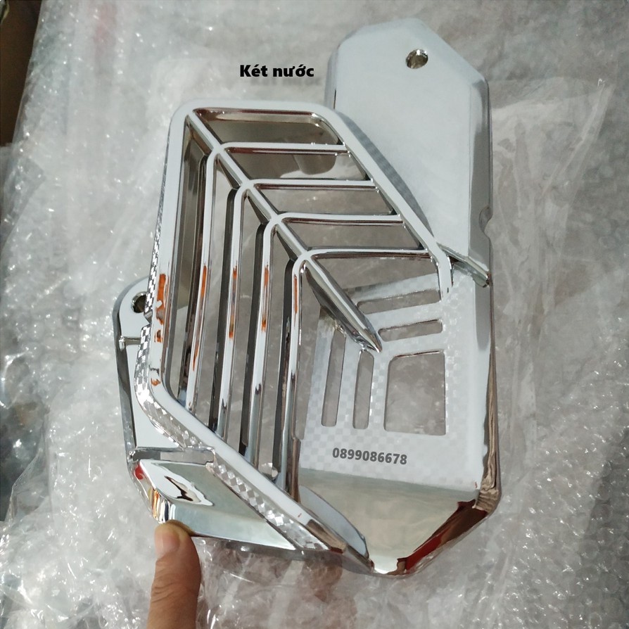 3 món Che Pô, Quạt gió (Két nước), Pô E Xe SH 125 / 150 / 160i đời 2020, 2021, 2022, 2022 - Xi Mạ Crom, Chrome - Combo