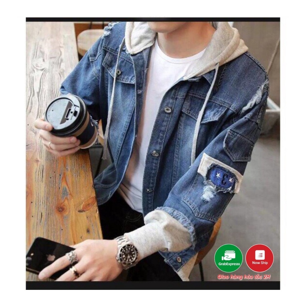 Áo Khoác Jean Nam Liền Mũ Có Nón Nam Nữ Đẹp Cao Cấp⚡️FREESHIP+ QUÀ TẶNG⚡️Áo Rin Xu hướng Hot hiện nay