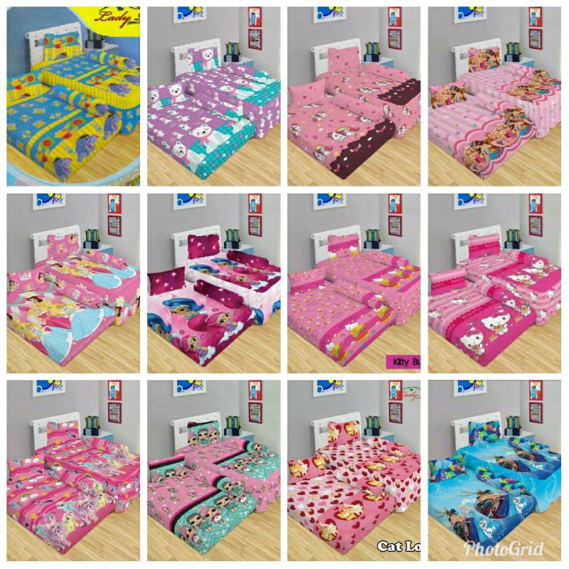 Giường Ngủ 120 / F1Zen Họa Tiết Gấu Pooh / Ngựa Pony / Hello Kitty / Hello Kitty Bằng Vải Lanh Phối Tua Rua Cho Bé Gái