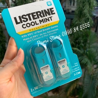 Set 2 Xịt thơm miệng Listerine Cool Mint