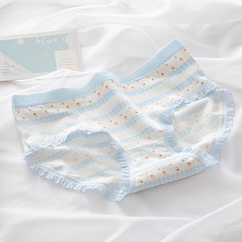 Quần Lót Nữ Cotton Thỏ - Dâu Tây Ngang Eo Thời Trang Dễ Thương 8015