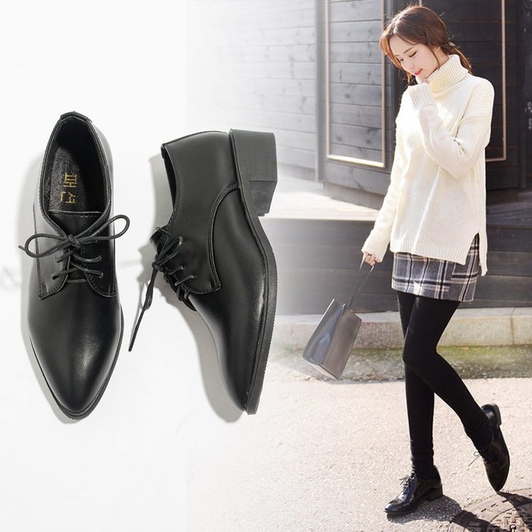 Giày đế thấp mũi nhọn phối dây thắt sành điệu cho nữ | BigBuy360 - bigbuy360.vn
