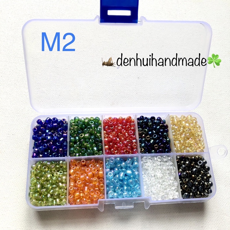 Hộp 10 Màu Cườm Thủy Tinh Size Đại 3~4mm