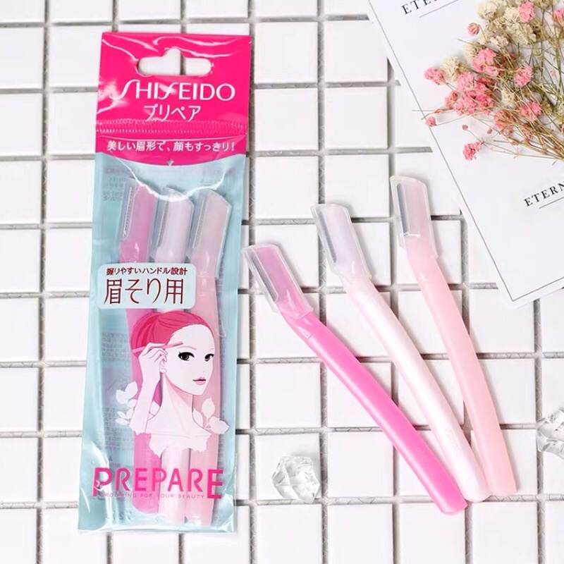 Set 3 dao cạo lông mày Shiseido Prepare Nhật Bản