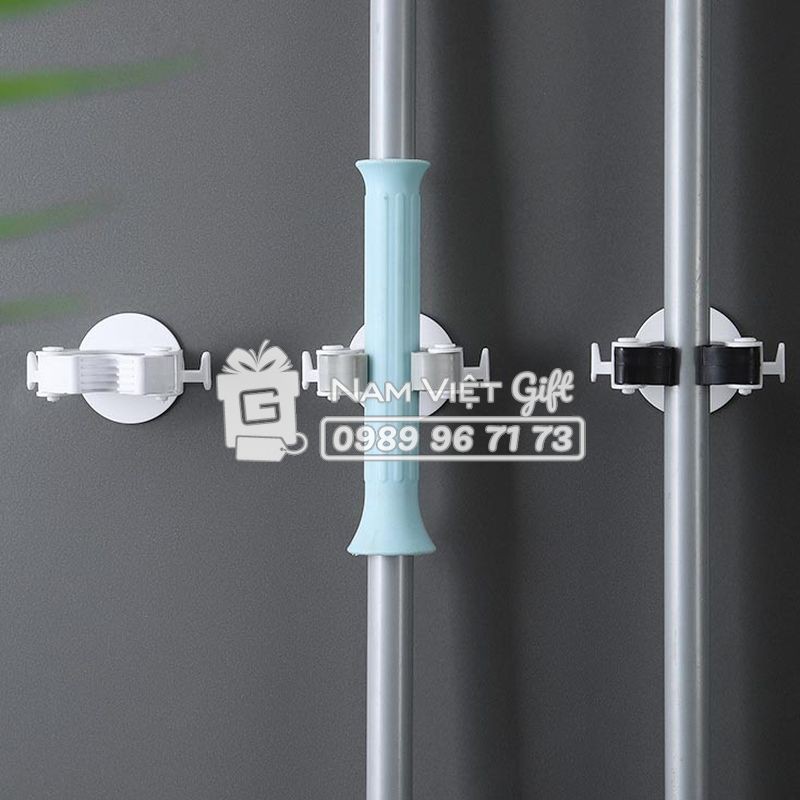 Móc treo cây lau nhà móc dán tường không cần đinh loại chắc chắn