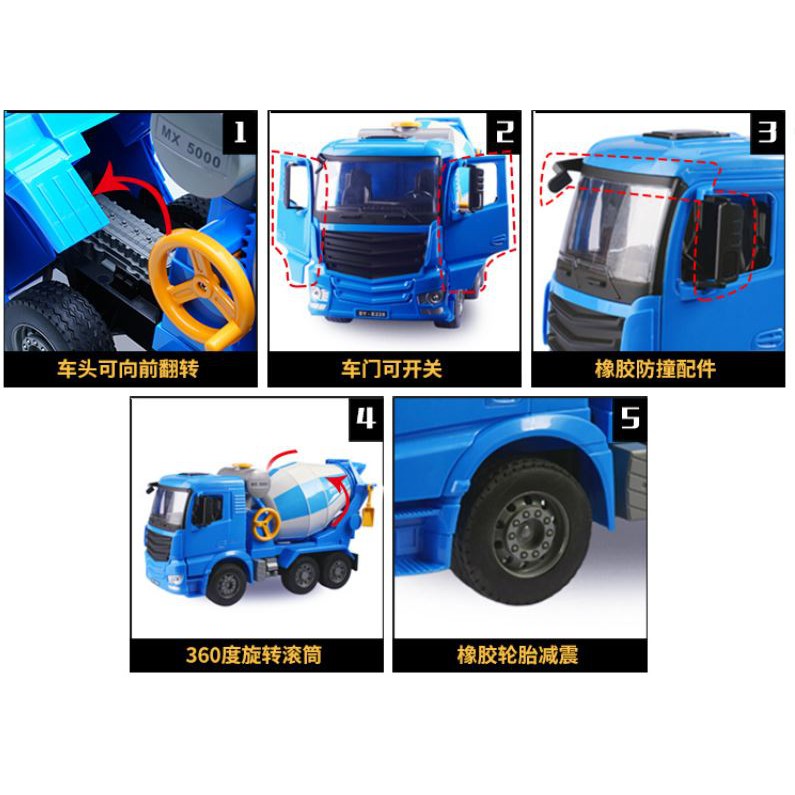 Xe trộn bê tông xoay bồn mở cửa bằng tay giá rẻ
