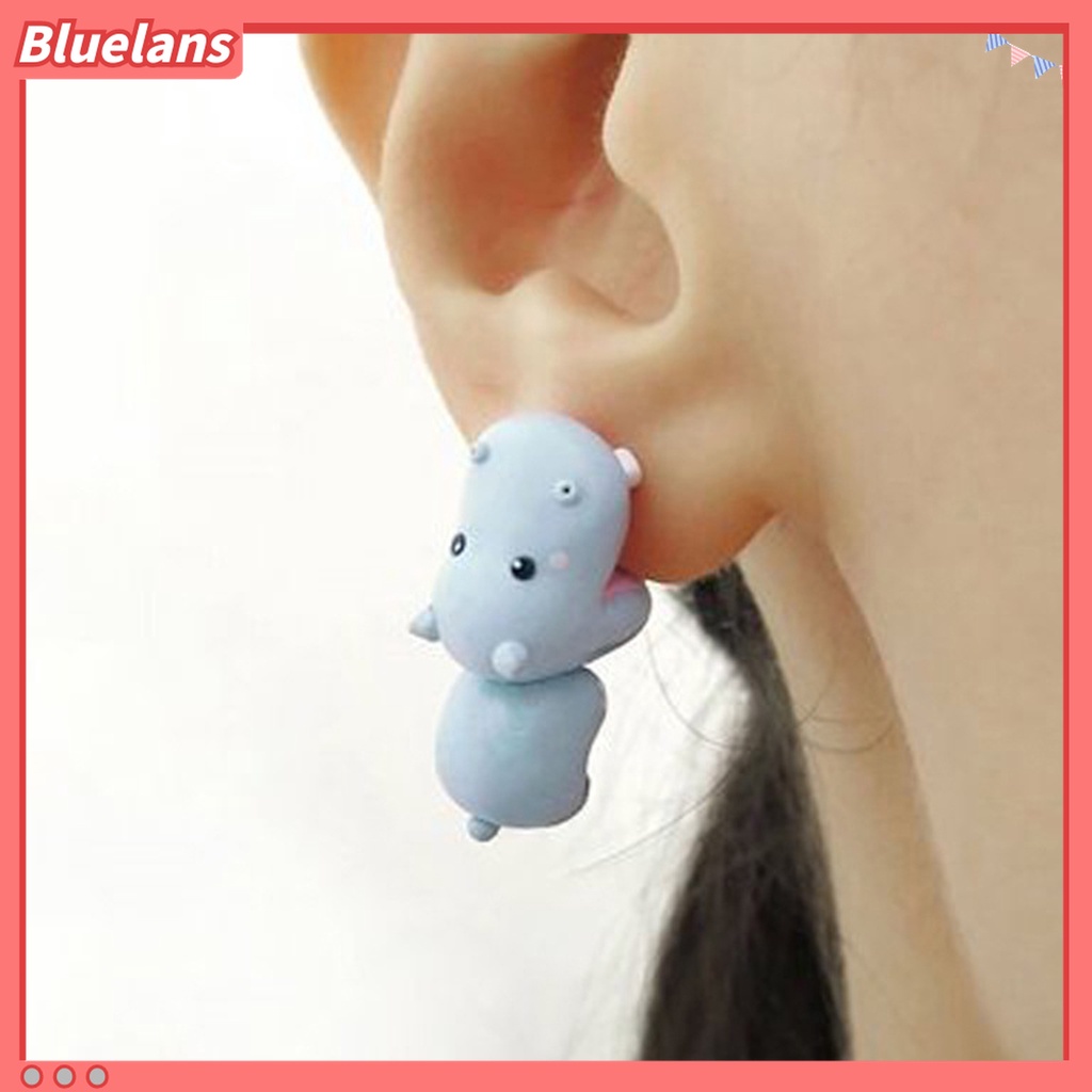 Bông Tai Hợp Kim Hình Động Vật Hoạt Hình 3D Đáng Yêu Dành Cho Nữ 48h