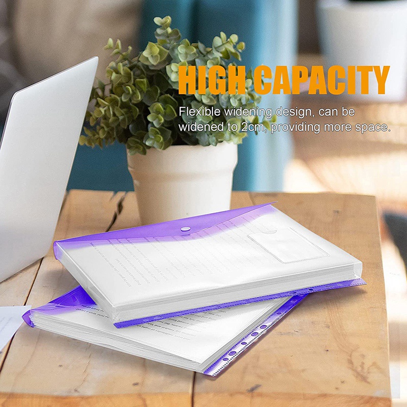 Set 12 Túi Đựng Tài Liệu Khổ A4 A4 Bằng Nhựa Có Thể Mở Rộng Tiện Dụng