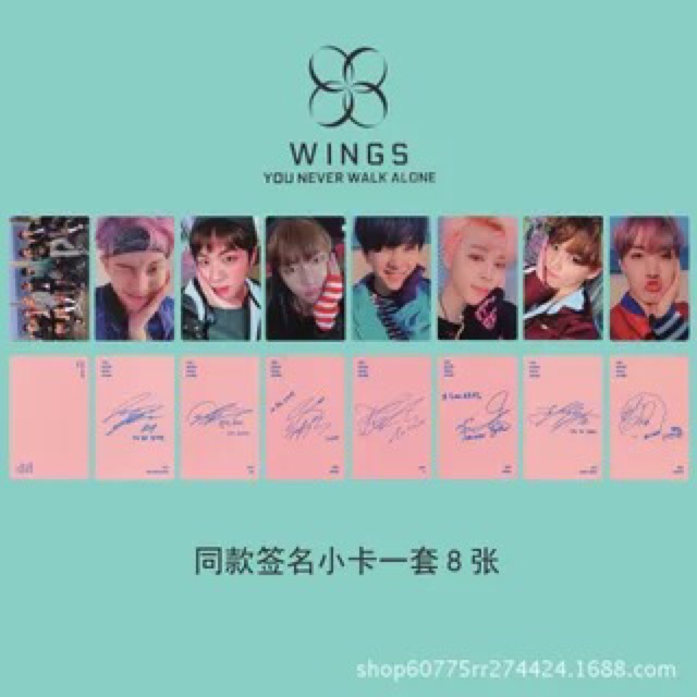 Set card Wings Tour BTS (có chữ ký)