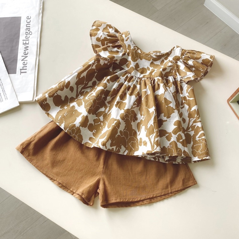 Bộ Quần Áo Cho Bé Gái Hoạ Tiết Hoa Cúc O.P Kids