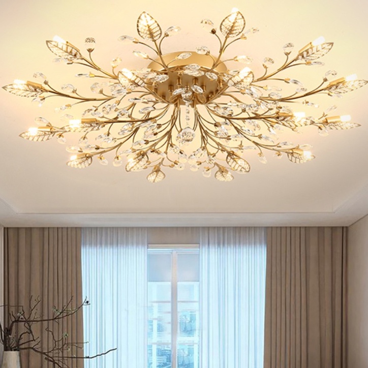 Đèn trần, đèn mâm ốp trần khổng tước trang trí phòng khách, phòng ngủ hiện đại (Bảo hành 2 năm)