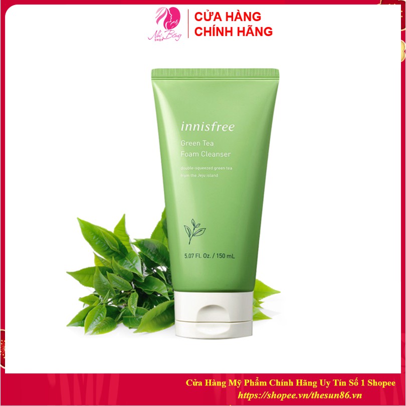 Sữa rửa mặt trà xanh - Sữa rửa mặt Innisfrees chiết xuất từ trà xanh giảm mụn Hàn Quốc 150ml | BigBuy360 - bigbuy360.vn