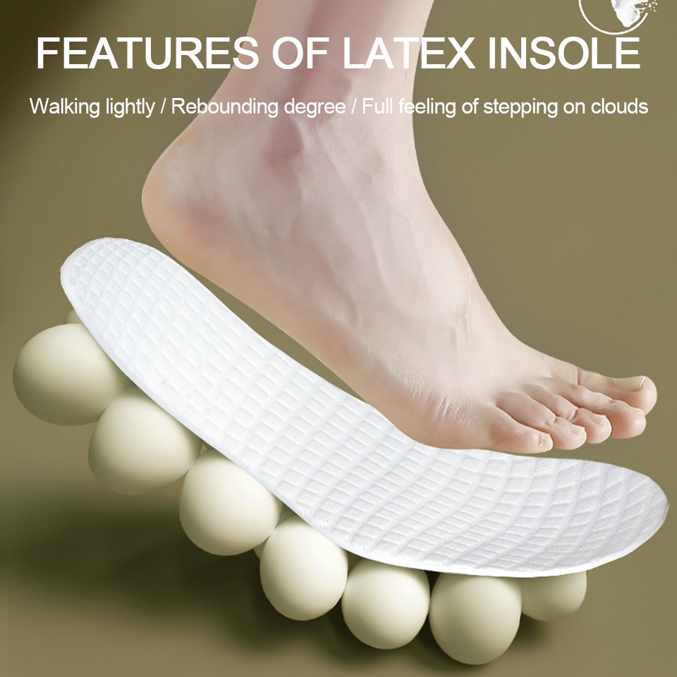 Miếng Lót Giày Thể Thao Bằng Cao Su Latex Mềm Thoáng Khí Thấm Hút Mồ Hôi Thoáng Khí Cao Cấp