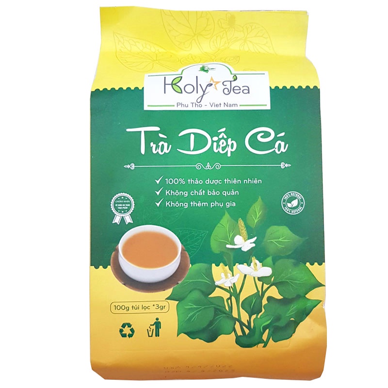 1 bịch Trà Diếp Cá 100 túi lọc x 3gr, chiết xuất tự nhiên, không chất bảo quản, không phụ gia (Holy Tea)