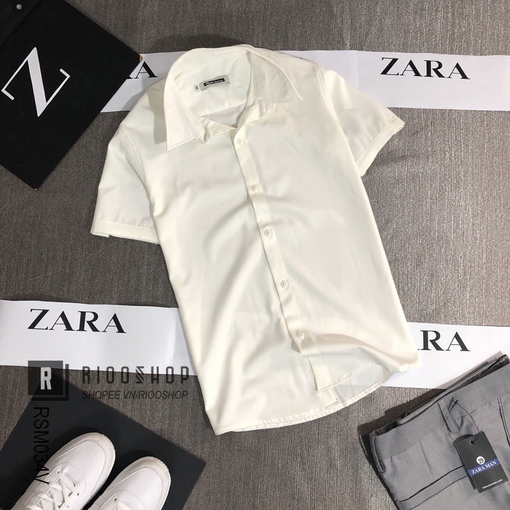 Áo sơ mi nam trơn tay ngắn cao cấp nhiều màu cực đẹp RSM034V