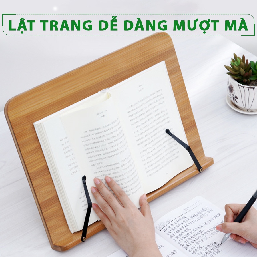 Giá kệ đỡ đọc sách bằng tre tự nhiên Vango V30 Thông minh Đa năng chống mỏi mắt Giúp tập trung hơn